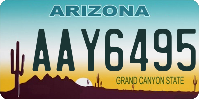 AZ license plate AAY6495