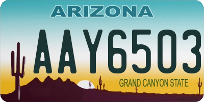 AZ license plate AAY6503