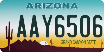 AZ license plate AAY6506