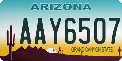 AZ license plate AAY6507