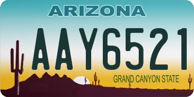 AZ license plate AAY6521