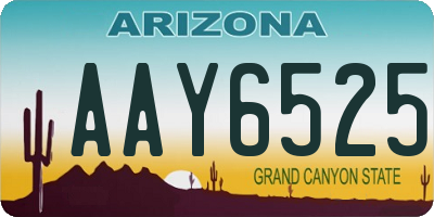 AZ license plate AAY6525