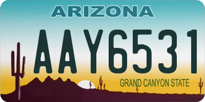 AZ license plate AAY6531