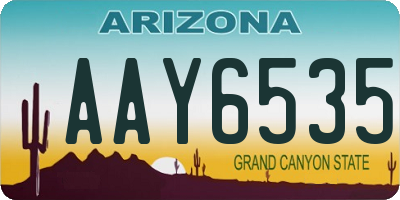 AZ license plate AAY6535