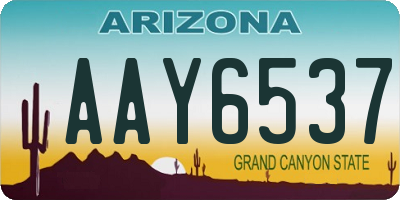AZ license plate AAY6537