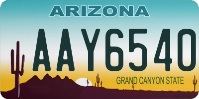 AZ license plate AAY6540