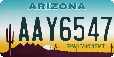 AZ license plate AAY6547