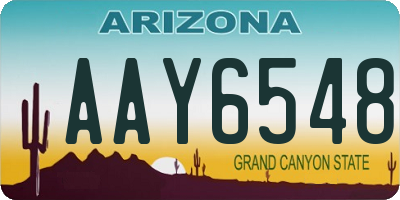 AZ license plate AAY6548