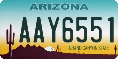 AZ license plate AAY6551