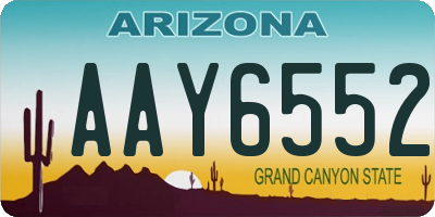 AZ license plate AAY6552