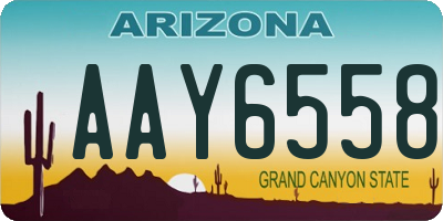 AZ license plate AAY6558