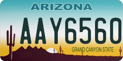 AZ license plate AAY6560