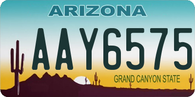 AZ license plate AAY6575