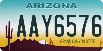AZ license plate AAY6576