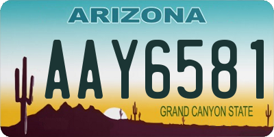 AZ license plate AAY6581