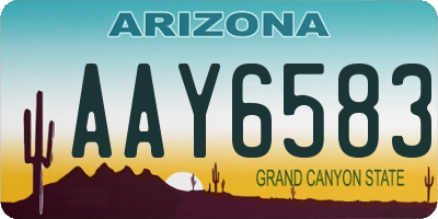 AZ license plate AAY6583