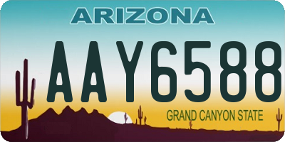 AZ license plate AAY6588