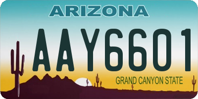 AZ license plate AAY6601