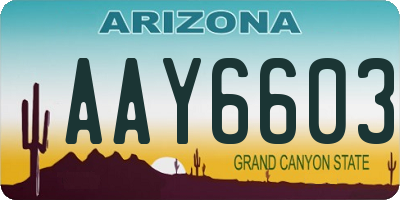 AZ license plate AAY6603