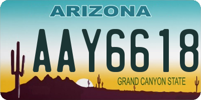 AZ license plate AAY6618