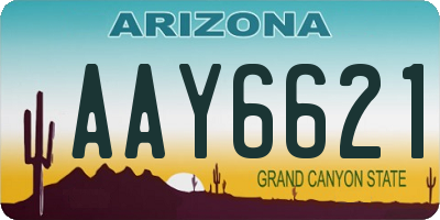 AZ license plate AAY6621