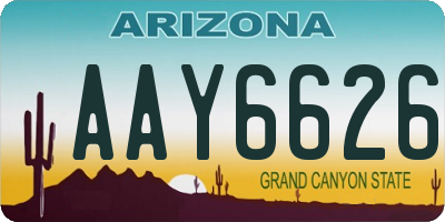 AZ license plate AAY6626