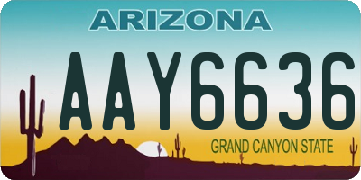AZ license plate AAY6636