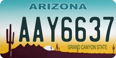 AZ license plate AAY6637