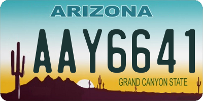 AZ license plate AAY6641