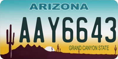 AZ license plate AAY6643
