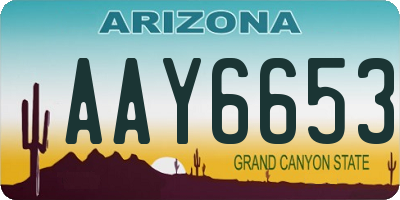 AZ license plate AAY6653