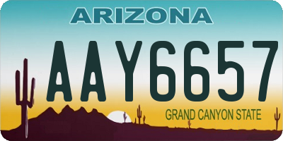 AZ license plate AAY6657