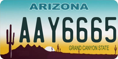 AZ license plate AAY6665