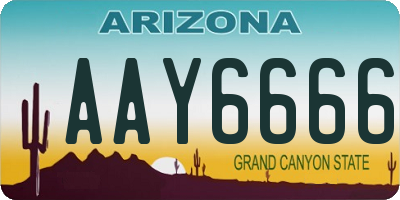 AZ license plate AAY6666