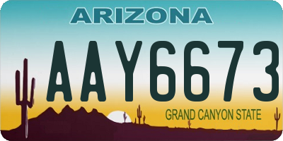 AZ license plate AAY6673