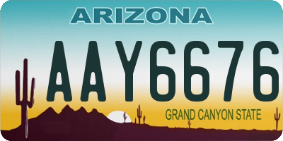 AZ license plate AAY6676