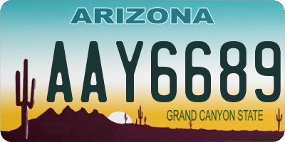 AZ license plate AAY6689