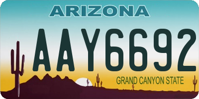 AZ license plate AAY6692