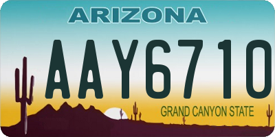 AZ license plate AAY6710