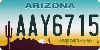 AZ license plate AAY6715