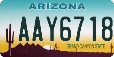AZ license plate AAY6718