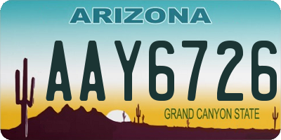 AZ license plate AAY6726
