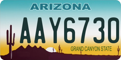 AZ license plate AAY6730