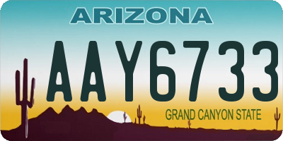 AZ license plate AAY6733