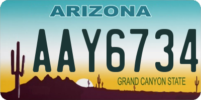 AZ license plate AAY6734