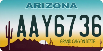 AZ license plate AAY6736