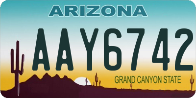 AZ license plate AAY6742
