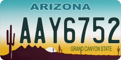 AZ license plate AAY6752