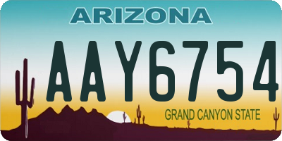 AZ license plate AAY6754