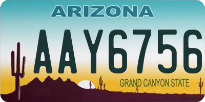 AZ license plate AAY6756